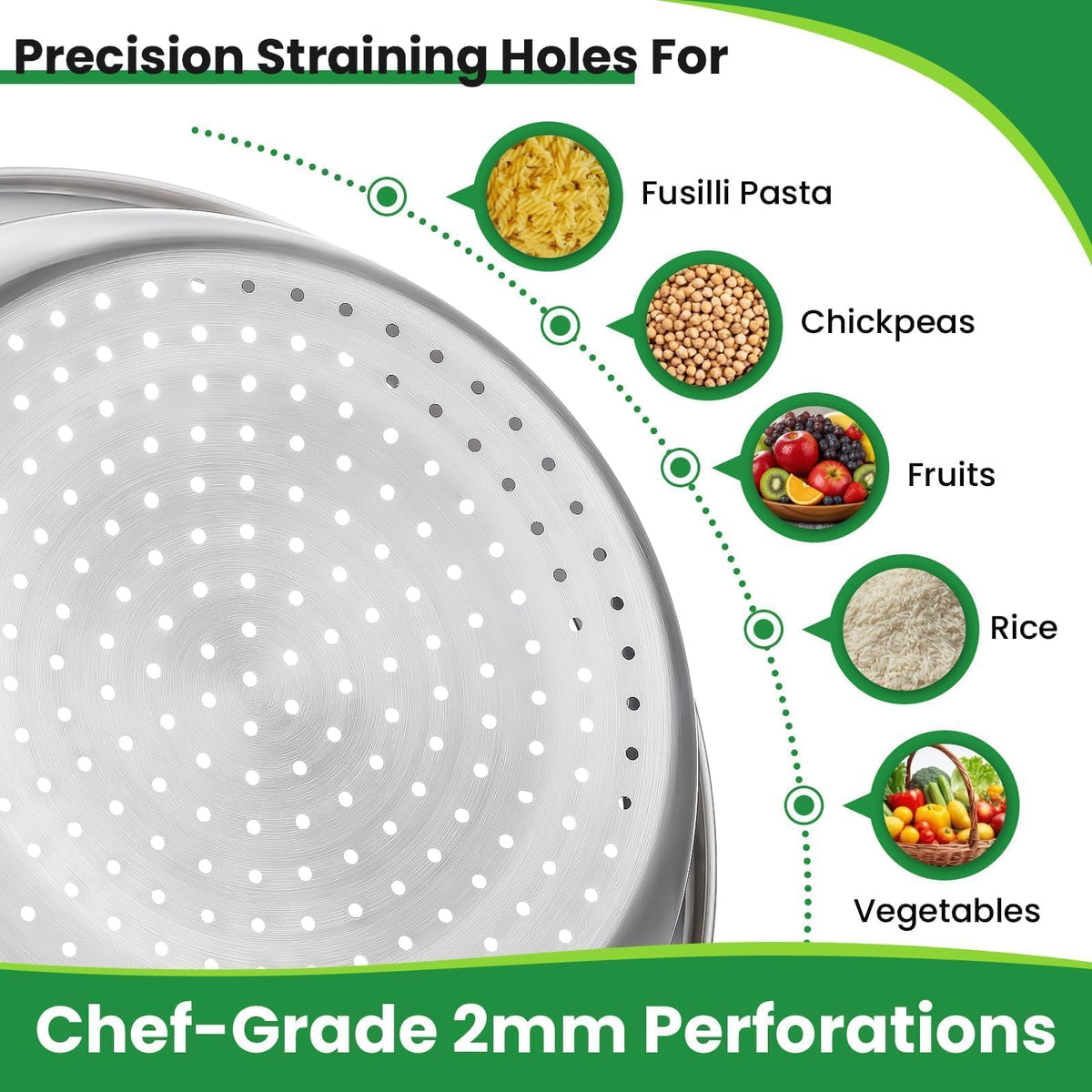 NETANY dishwasher-safe colander for hygienic, easy cleaning.