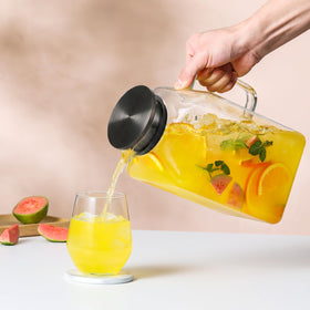 NETANY pitcher stored in fridge showing space efficient design for everyday use.