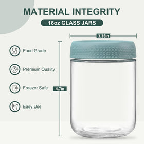 NETANY glass jars with wide mouth, easy filling and visible contents.