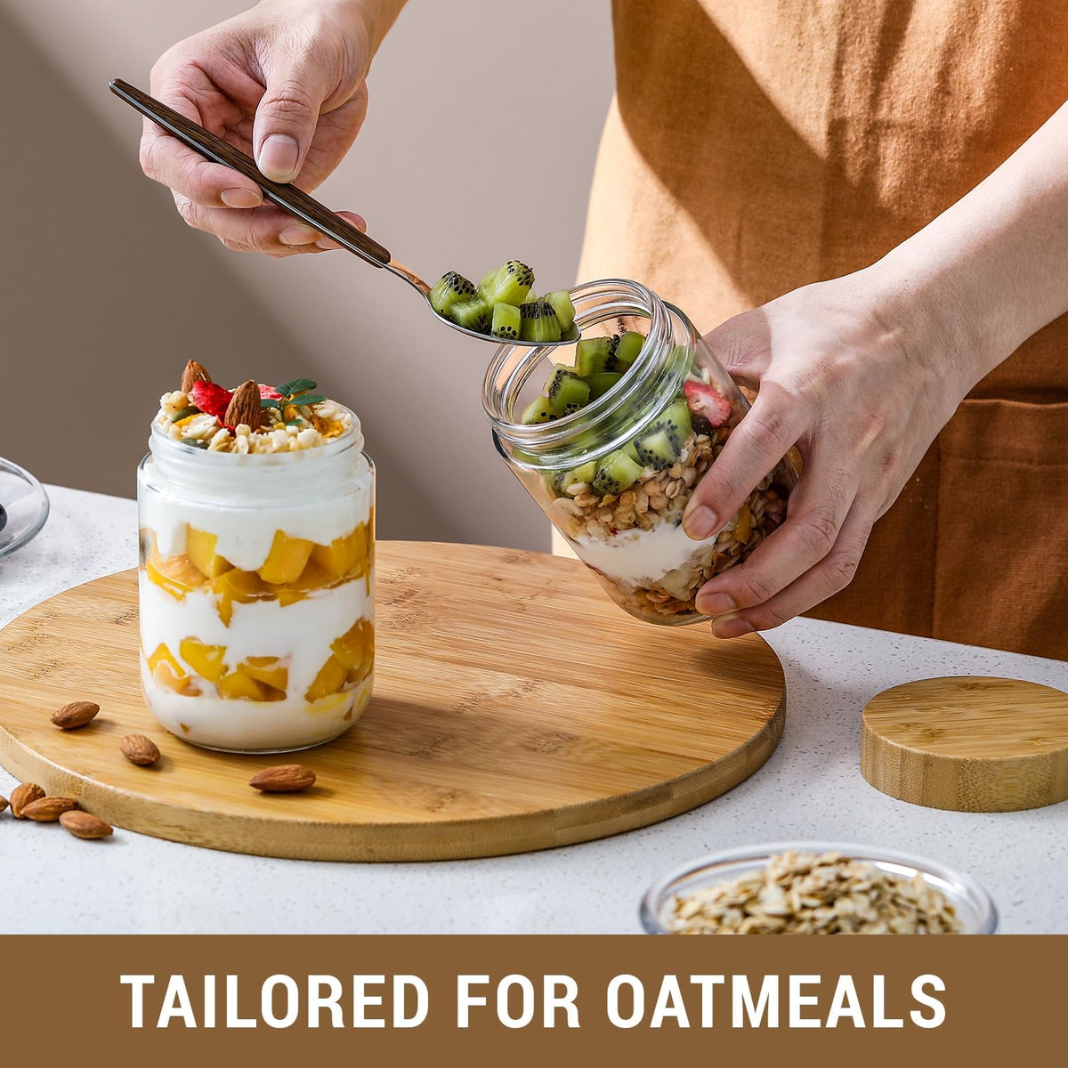 NETANY glass storage for snacks and yogurt preserves freshness and clarity.