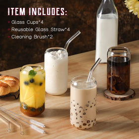 NETANY 16oz highball glasses shown with handles and clarity for cocktails or iced drinks