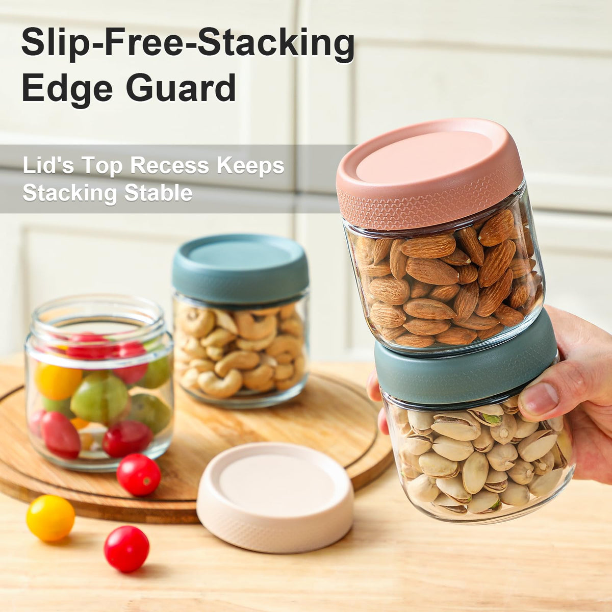 NETANY overnight oats container with lid for convenient prep