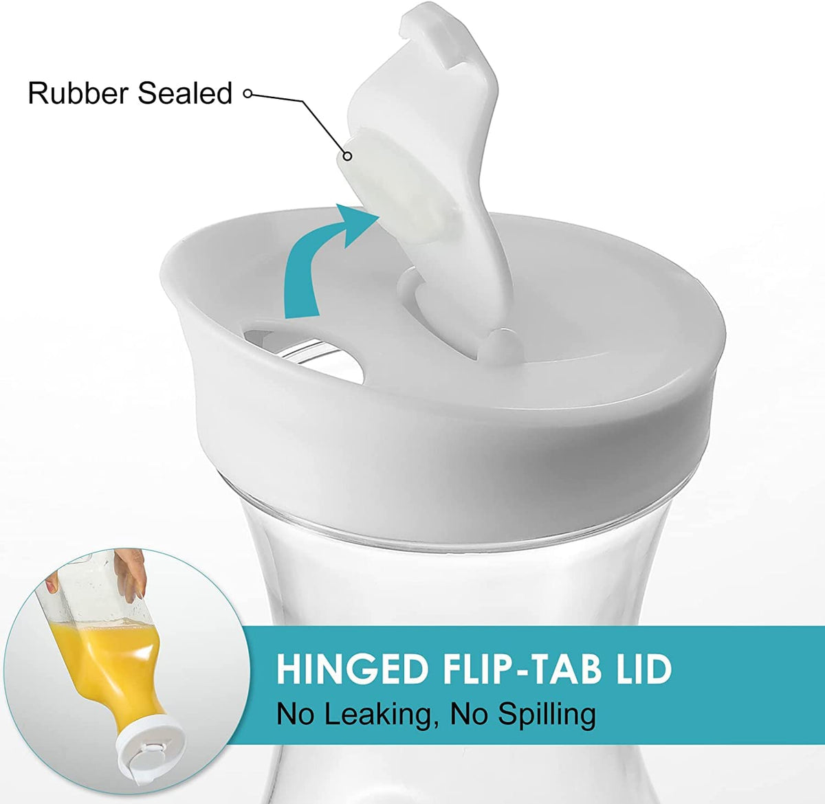 NETANY removable flip lid with seal ensures spill-free serving.