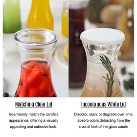 NETANY glass carafe with acrylic lid ensures spill-free pouring