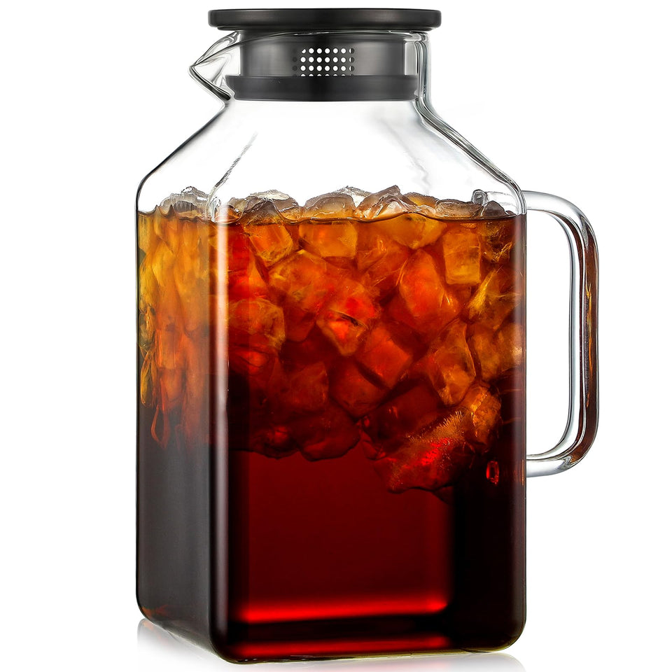 NETANY square pitcher with wide mouth and lid for easy cleaning and versatile serving.