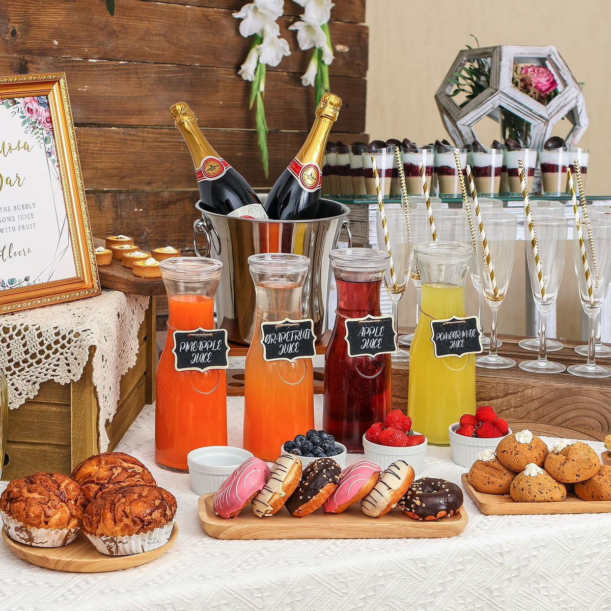 NETANY clear serveware for brunch and gatherings elevates beverage presentation