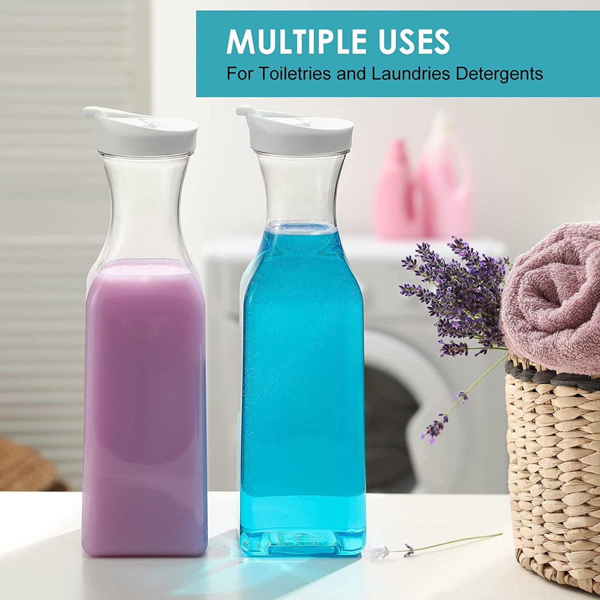 NETANY versatile carafes serve water, juice, iced tea, or mimosas.