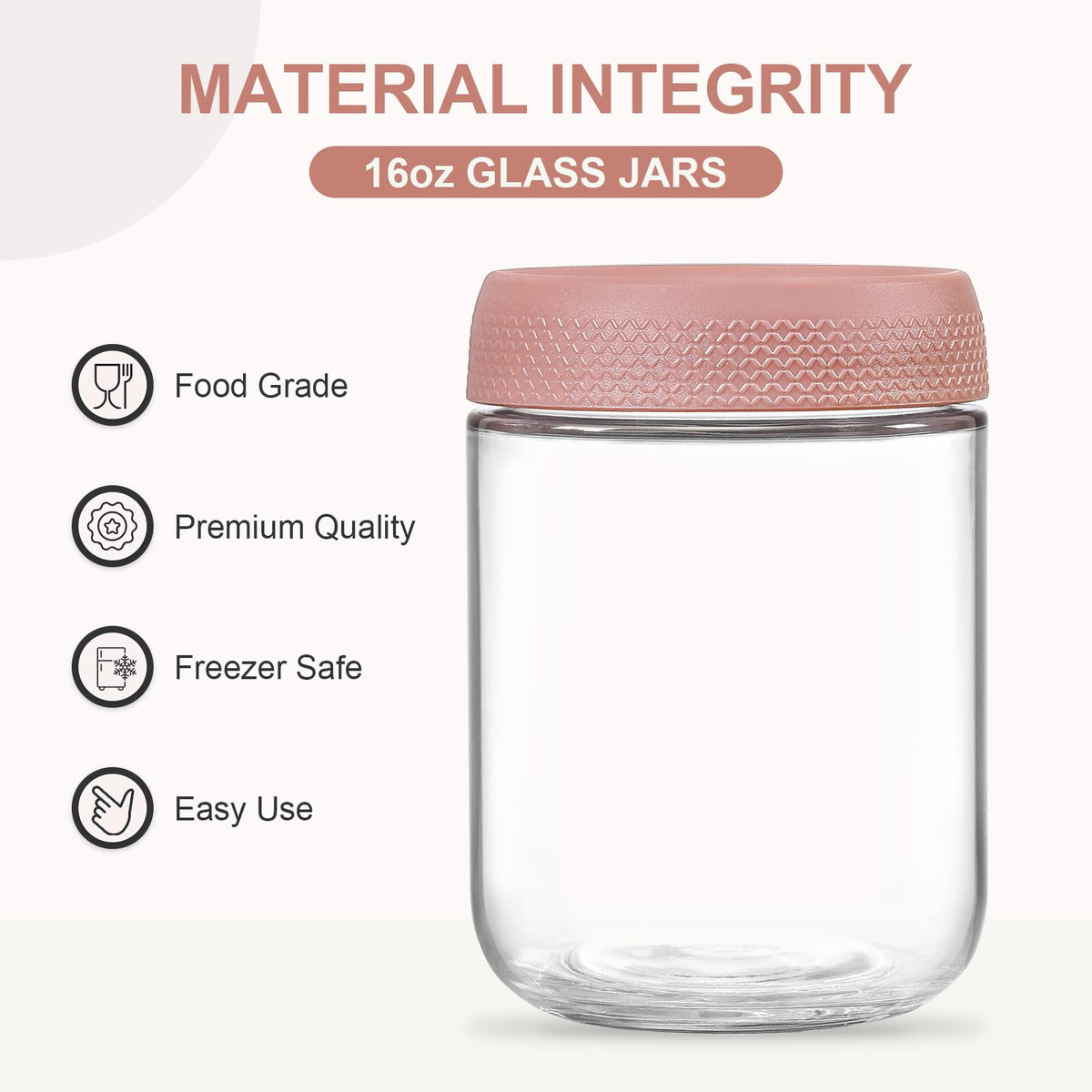 NETANY wide-mouth 16oz jar allows easy filling and cleaning.