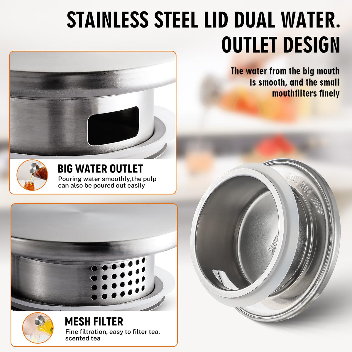 NETANY wide-mouth opening enables quick cleaning by hand or dishwasher.
