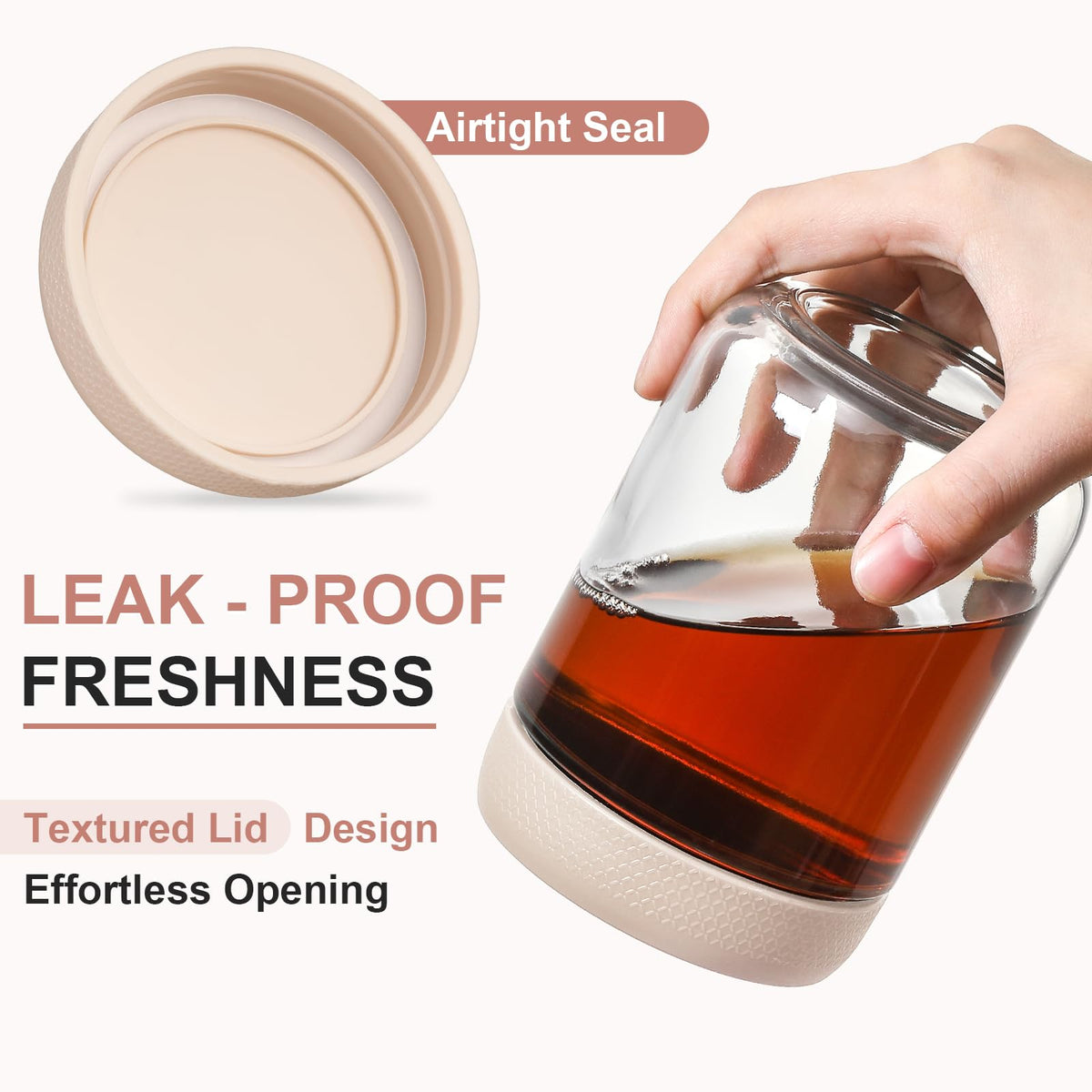 NETANY wide-mouth glass jar ideal for yogurt, jams, or sauces