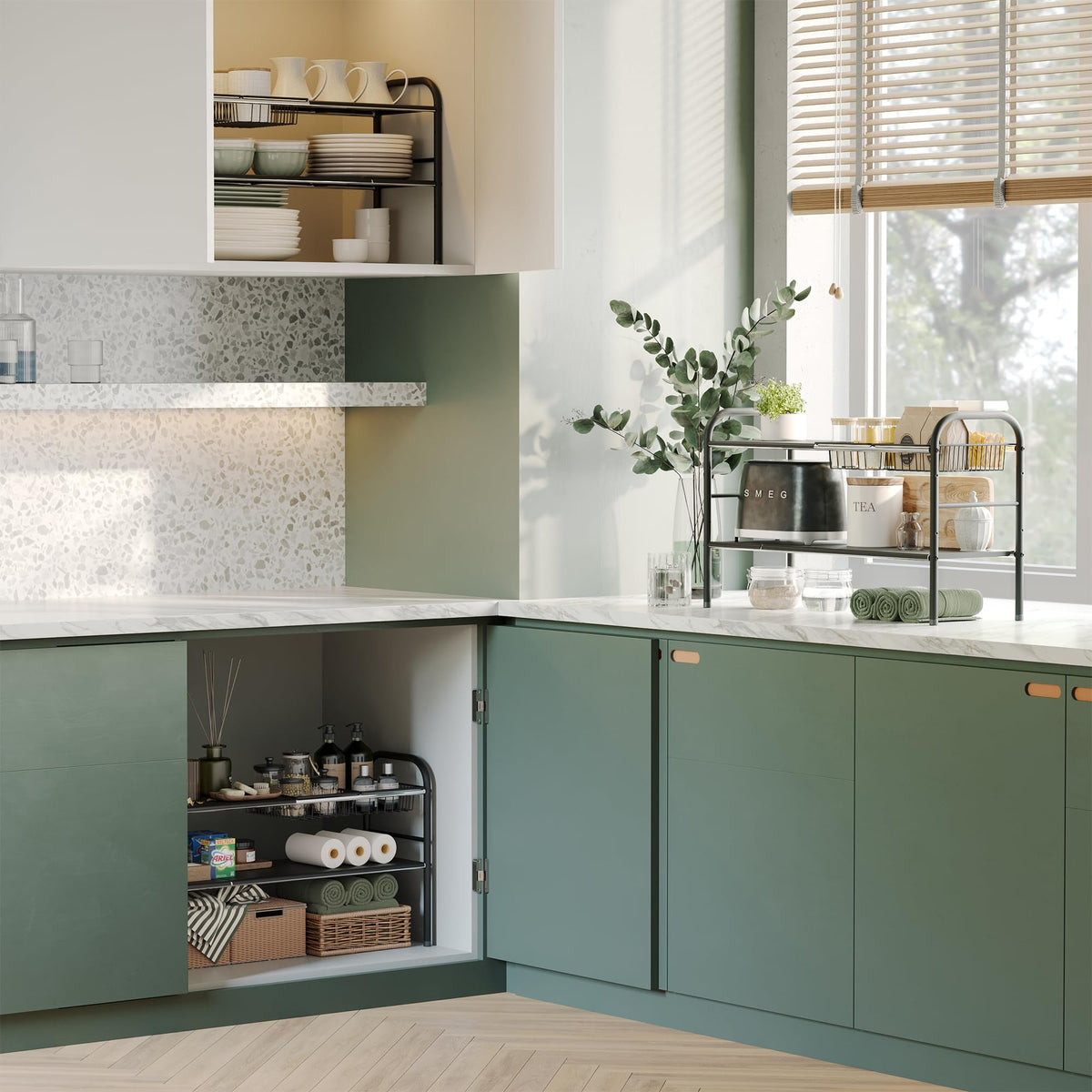 NETEL versatile solution for kitchen, bathroom, and pantry cabinets.
