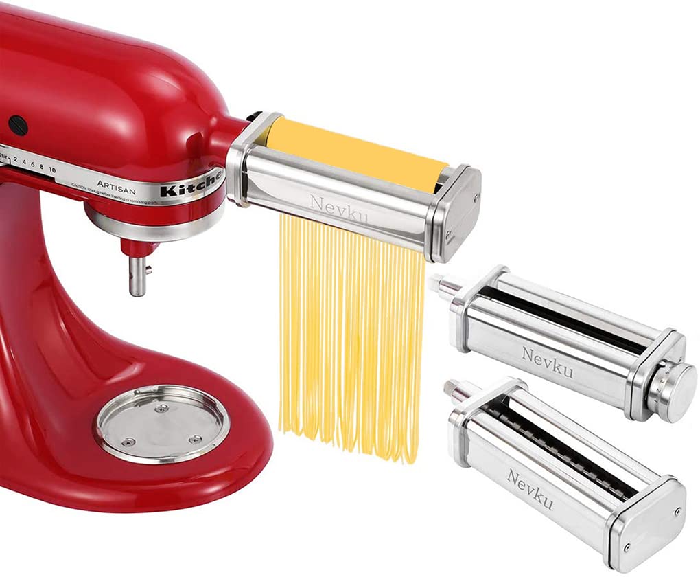 Nevku spaghetti cutter for KitchenAid yields smooth, even strands