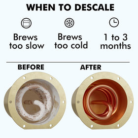 New England Stories DeLonghi descaling bottle 6 demonstrates simple at-home descaling steps