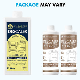 New England Stories descaler-eco-friendly-cleaning communicates planet-friendly appliance care.
