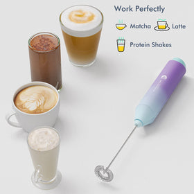 New England Stories matcha foam mixer for smooth, lump‑free blends.