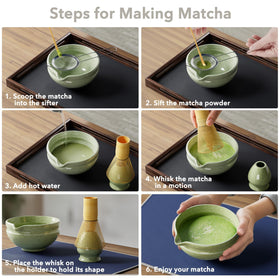 New England Stories Matcha Whisk Set cloth protects purity during prep