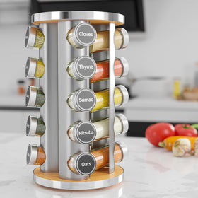 New England Stories 386 spice labels set boosts kitchen organization.