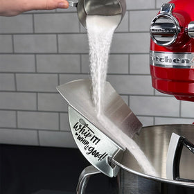 New Metro Design pouring chute shows stainless-steel construction and polished finish.