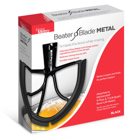 New Metro Design XL-MAX blade inside a 9.5-inch KitchenAid bowl for full mixing.