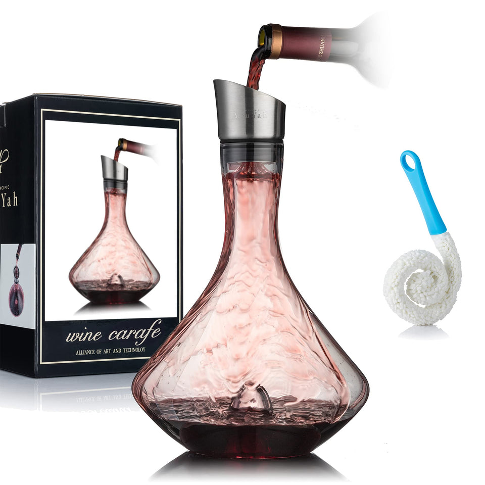 NEW PACIFIC YOUYAH YouYah wine decanter with waterfall pour for rapid aeration.