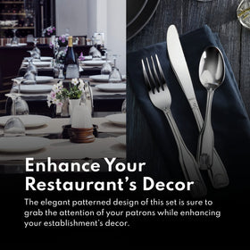 New Star bead-pattern dinner fork enhances cohesive tableware design.