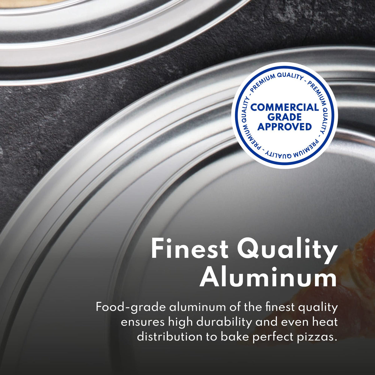 New Star 16-inch pizza pan stacked neatly for storage in a professional kitchen