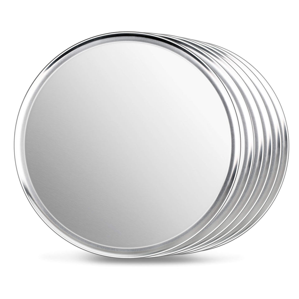 New Star 16-inch pizza pan with wide rim, top view for easy handling