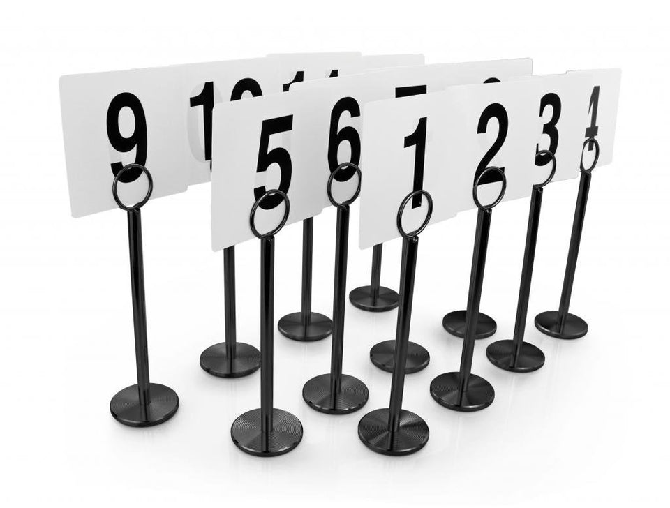 New Star 27686 ring-clip table number holder in black finish, ideal for elegant event seating.