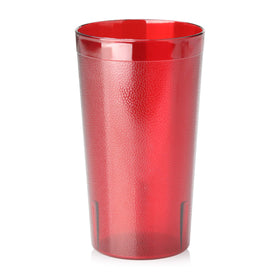 Red 12 oz tumbler stacks neatly to save space in busy bars.