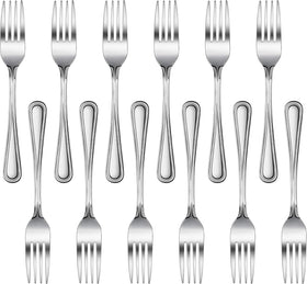 New Star bead-pattern 18/0 fork with polished finish for daily dining.