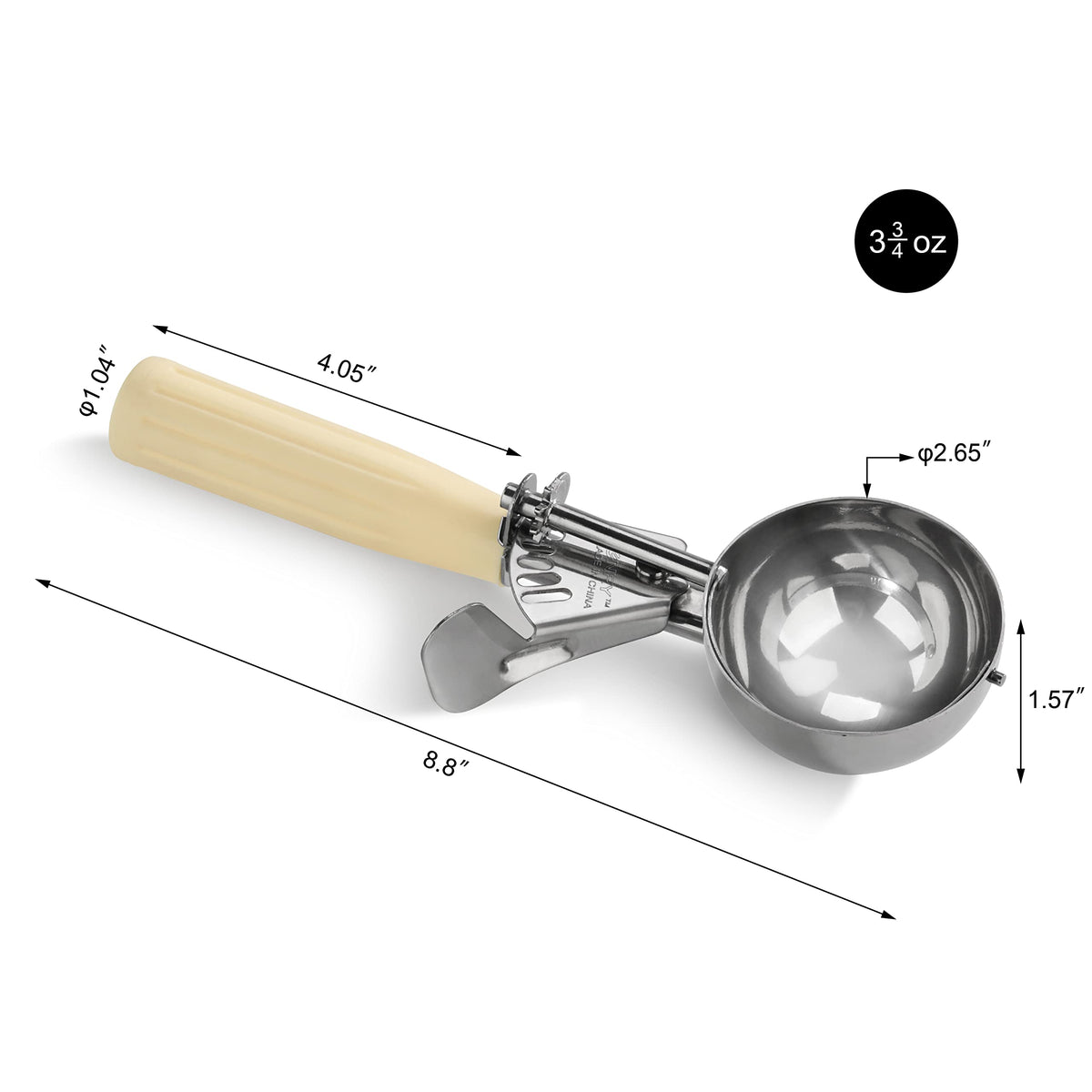 New Star disher 34783 three-point-seven-five-ounce portion size shown for consistent servings.
