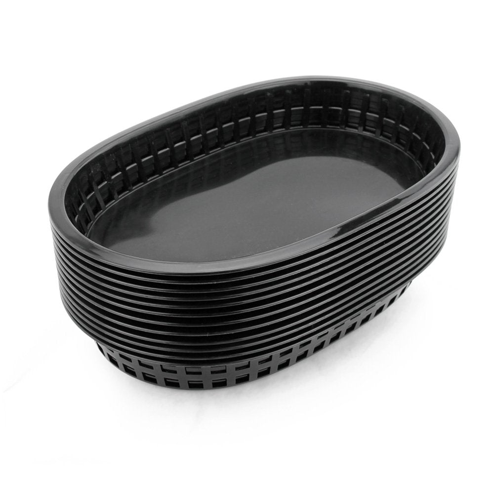 New Star fast food baskets 10.5x7 black for burgers and fries.