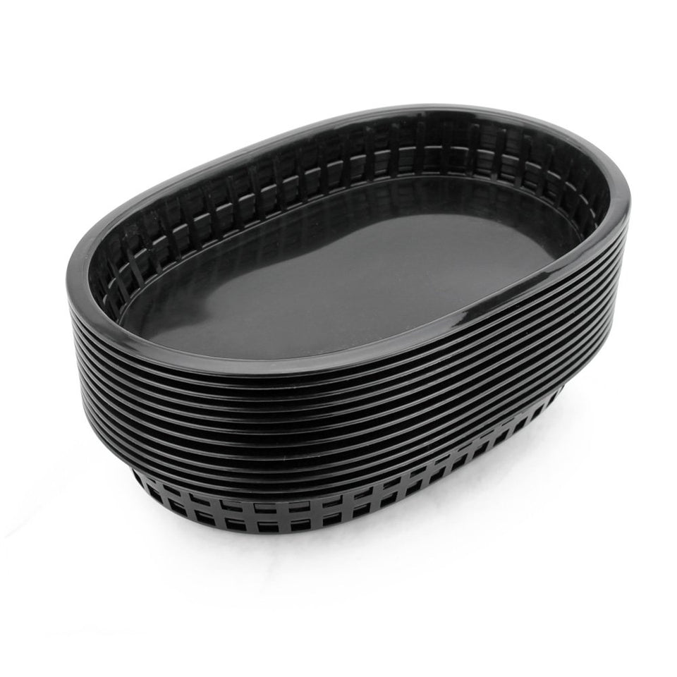 New Star fast food baskets 10.5x7 black for burgers and fries.