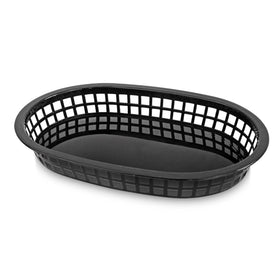 New Star fast food baskets lattice sides black for grease control.