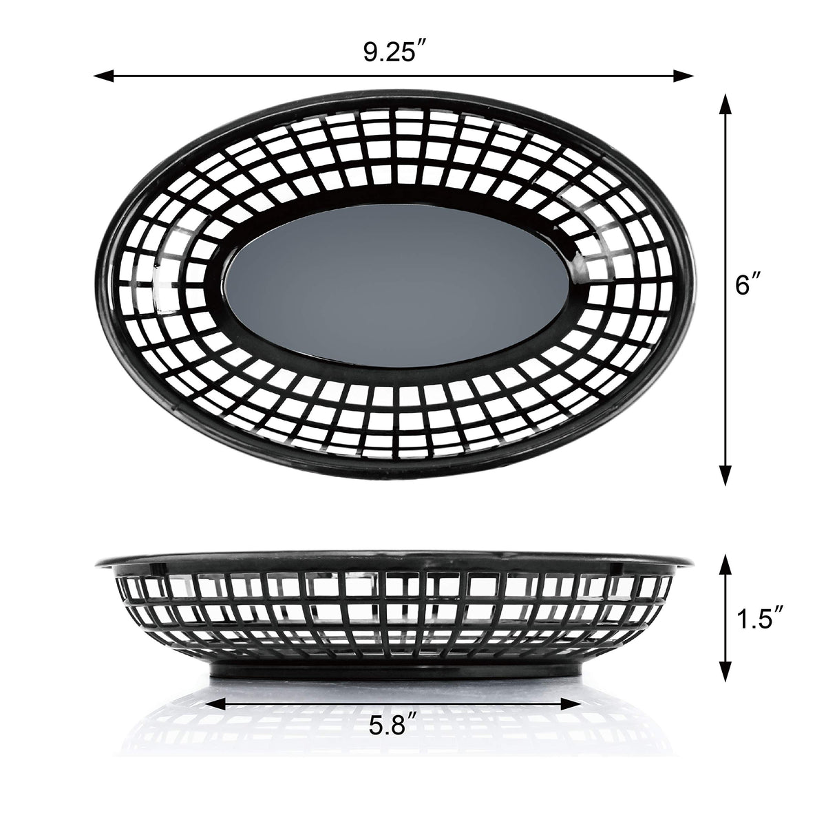 New Star fast-food baskets on a mock menu showcasing durable, reusable construction.