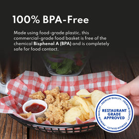 New Star fast-food baskets in black used for balanced portioning and serving.