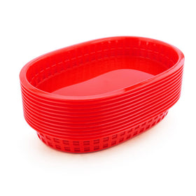 New Star fast food basket red 10.5x7 inch; durable for busy restaurant kitchens.