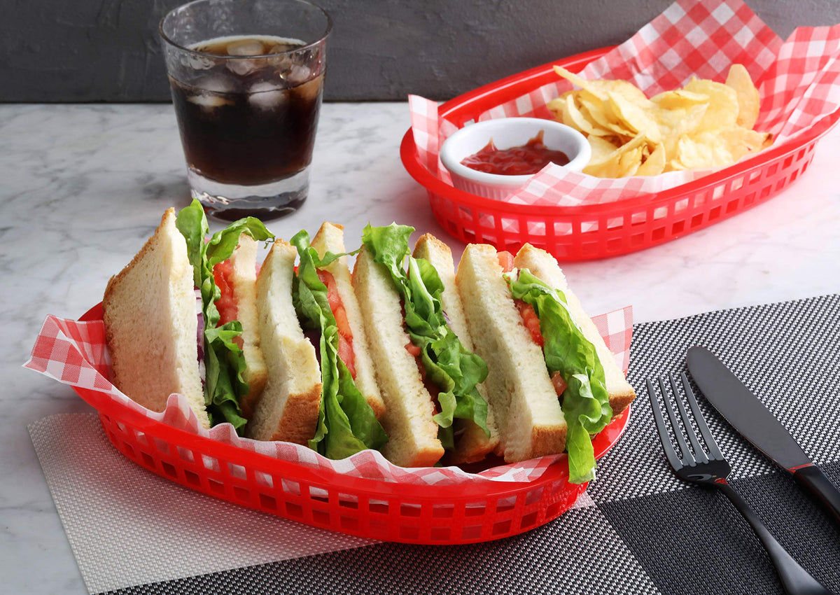 New Star red fast food baskets help simple portioning and consistent meals.
