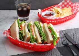 New Star red fast food baskets help simple portioning and consistent meals.