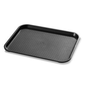 New Star Fast Food Tray 12x16 black side-angle showing durable build.