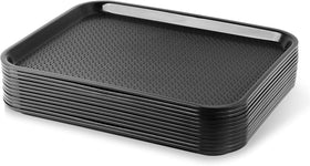 New Star fast food tray 14x18 black, front view for durable daily service