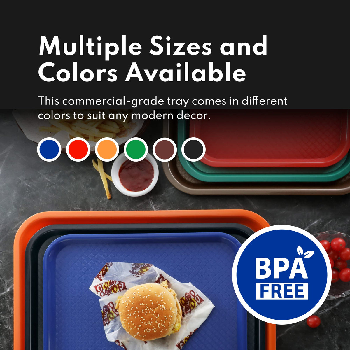 New Star Fast Food Tray stackable design enhances storage efficiency.