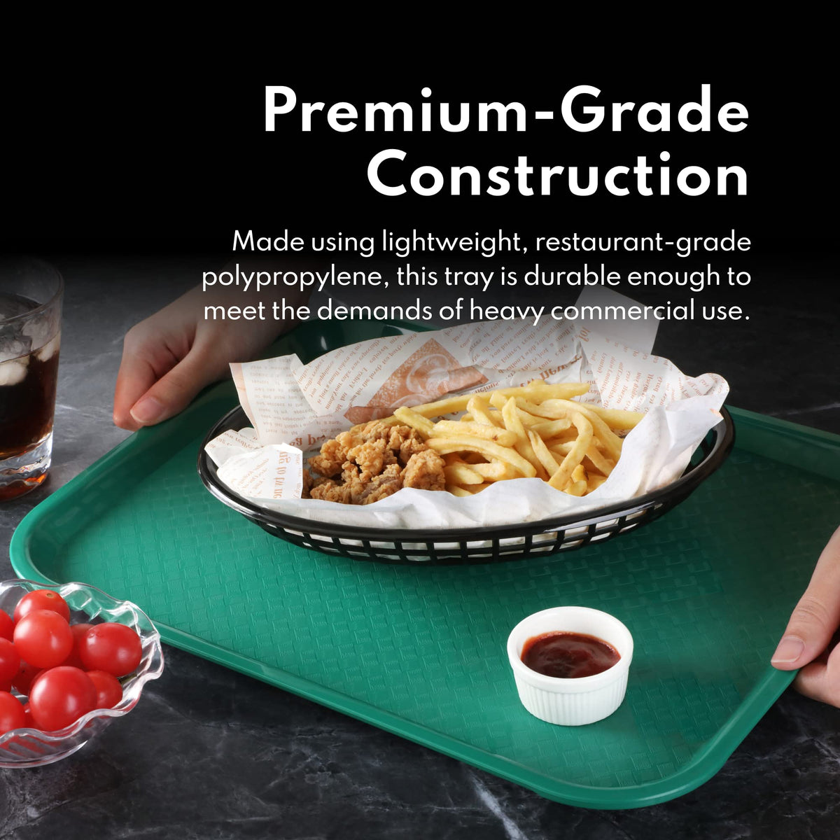 New Star Fast Food Tray textured surface closeup prevents sliding.