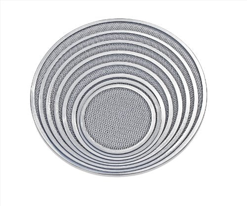 New Star Foodservice 14-inch seamless pizza baking screen top view highlights slim profile and airflow.
