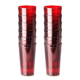 New Star Foodservice 16oz red polycarbonate tumbler, 12-pack, durable for high-volume service.