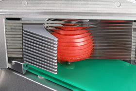 New Star Foodservice 39702 design supports 3/16-inch or 1/4-inch slices.