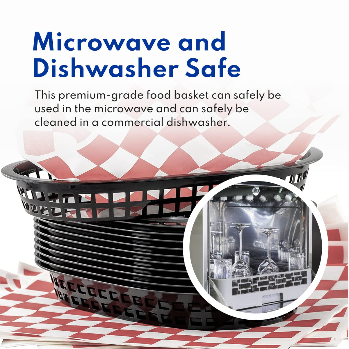 New Star Foodservice 44126 green basket microwave-safe for quick reheats.
