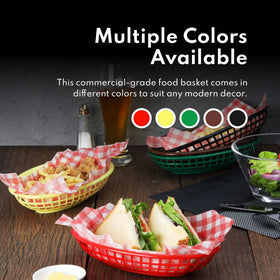 Concession or food truck use with 44164 red oval baskets