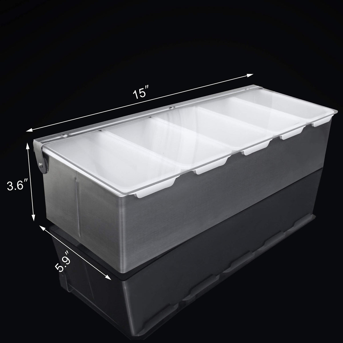 New Star 48032 easy access with clear hinged lid for garnishes.
