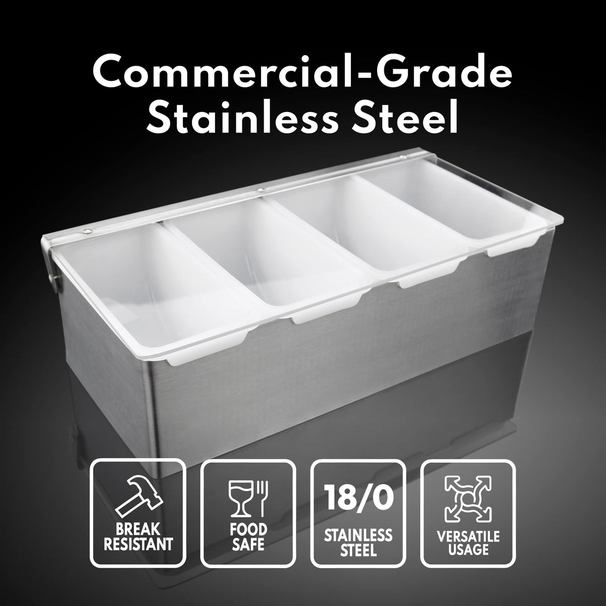 New Star 48032 keeps condiments within reach for faster service.